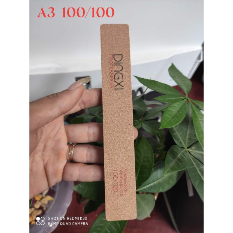 Dũa mỹ DINGXI dũa móng tay siêu bền da bò nâu vàng độ nhám 100/180