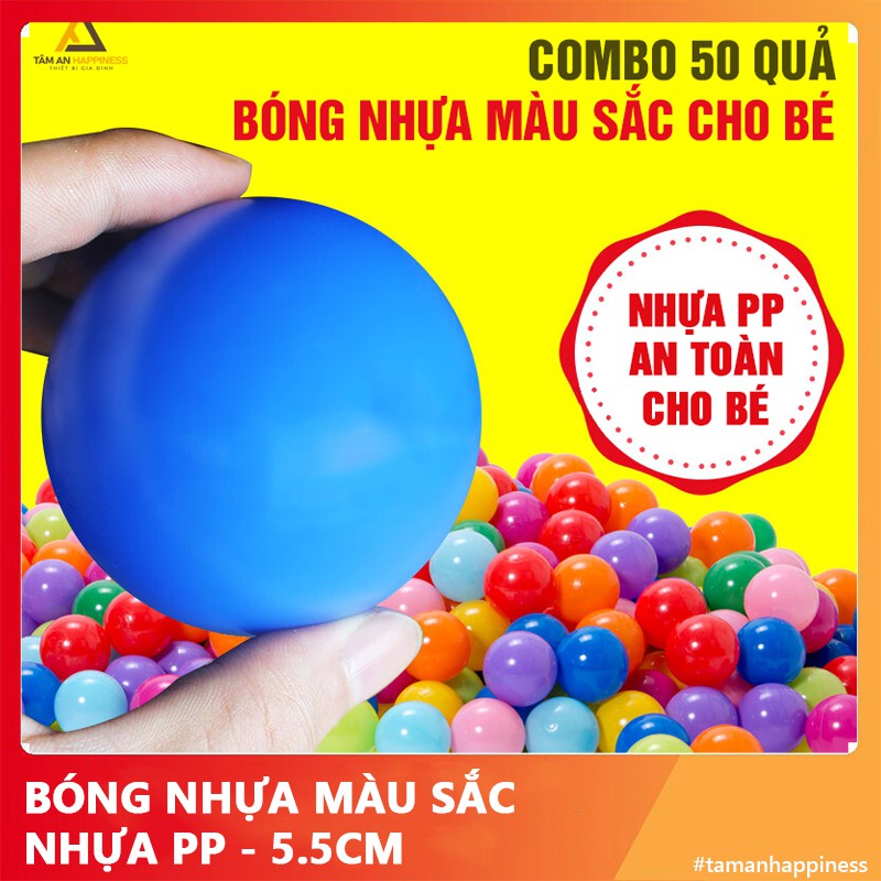 Túi 10 quả bóng nhựa 5.5cm cho bé - Nhựa PP nguyên sinh nhập khẩu - Sản xuất tại Việt Nam