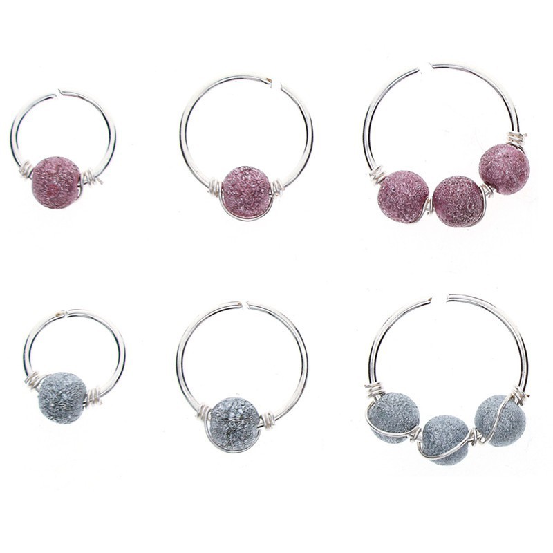 Set 3 khuyên mũi tròn đính hạt