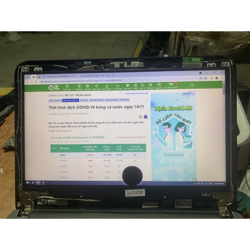 s8-1411 màn laptop 14 led slim mỏng 40pin chữa cháy, ko sọc, đốm đen, ko bảo hành