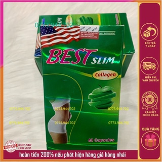(Mẫu Mới, Ship Hỏa Tốc) Giảm cân Best Slim Collagen USA Chính Hãng (1Hộp 40 Viên)