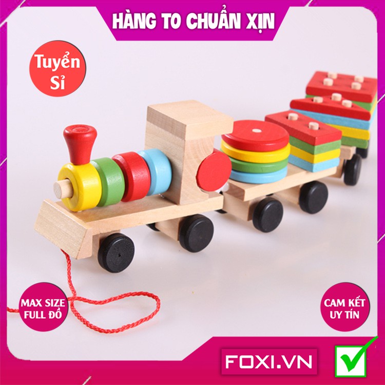 [HÀNG ĐẸP FREESHIP] Bộ đồ chơi gỗ Foxi-Đồ chơi trẻ em thông minh-xâu hạt làm toán Montessori sáng tạo-khéo léo-siêu rẻ