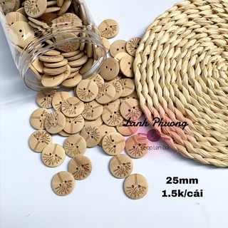 Nút Gỗ Hoạ Tiết Hình Cây (set 10 cái)