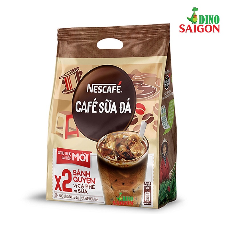 Nescafé 3in1 Cà Phê Sữa Đá Hòa Tan Nhân Đôi Sự Sánh Quyện