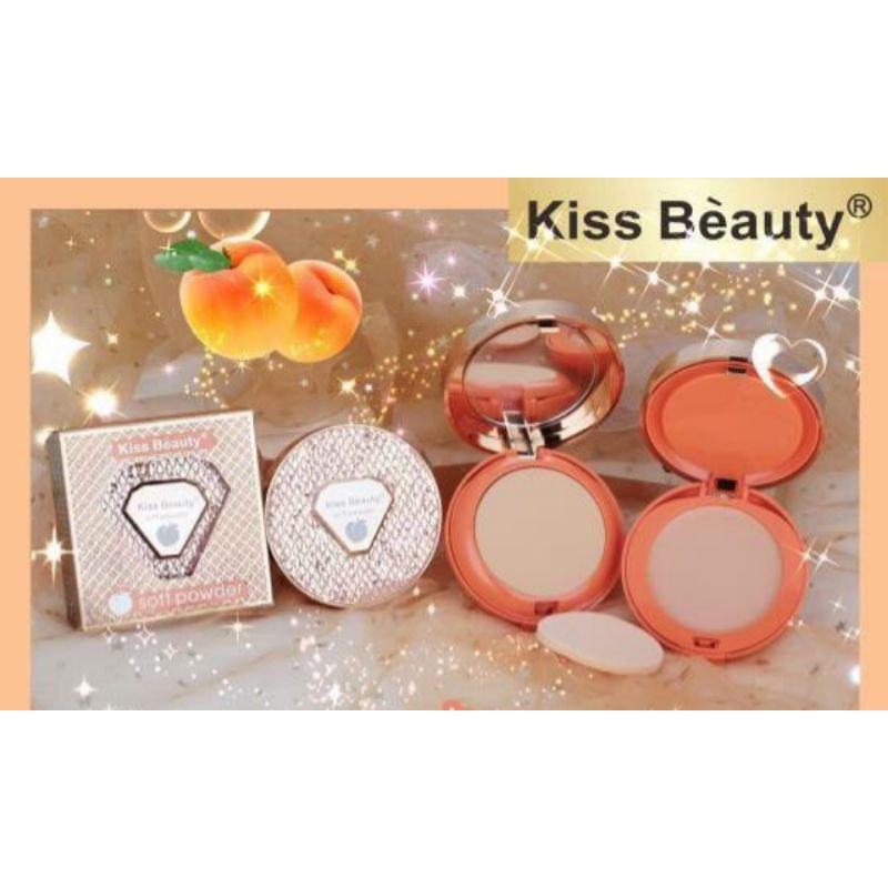 Phấn nén kiềm dầu 2 tầng hương đào Kiss beauty