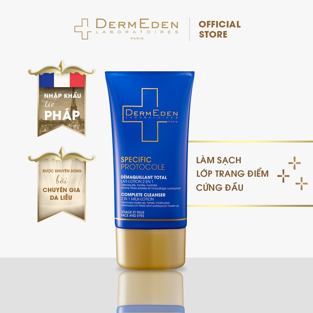 [DATE 04/22] Nước tẩy trang dạng sữa làm sạch và dưỡng ẩm cao cấp DERMEDEN Complete Cleanser 150ml