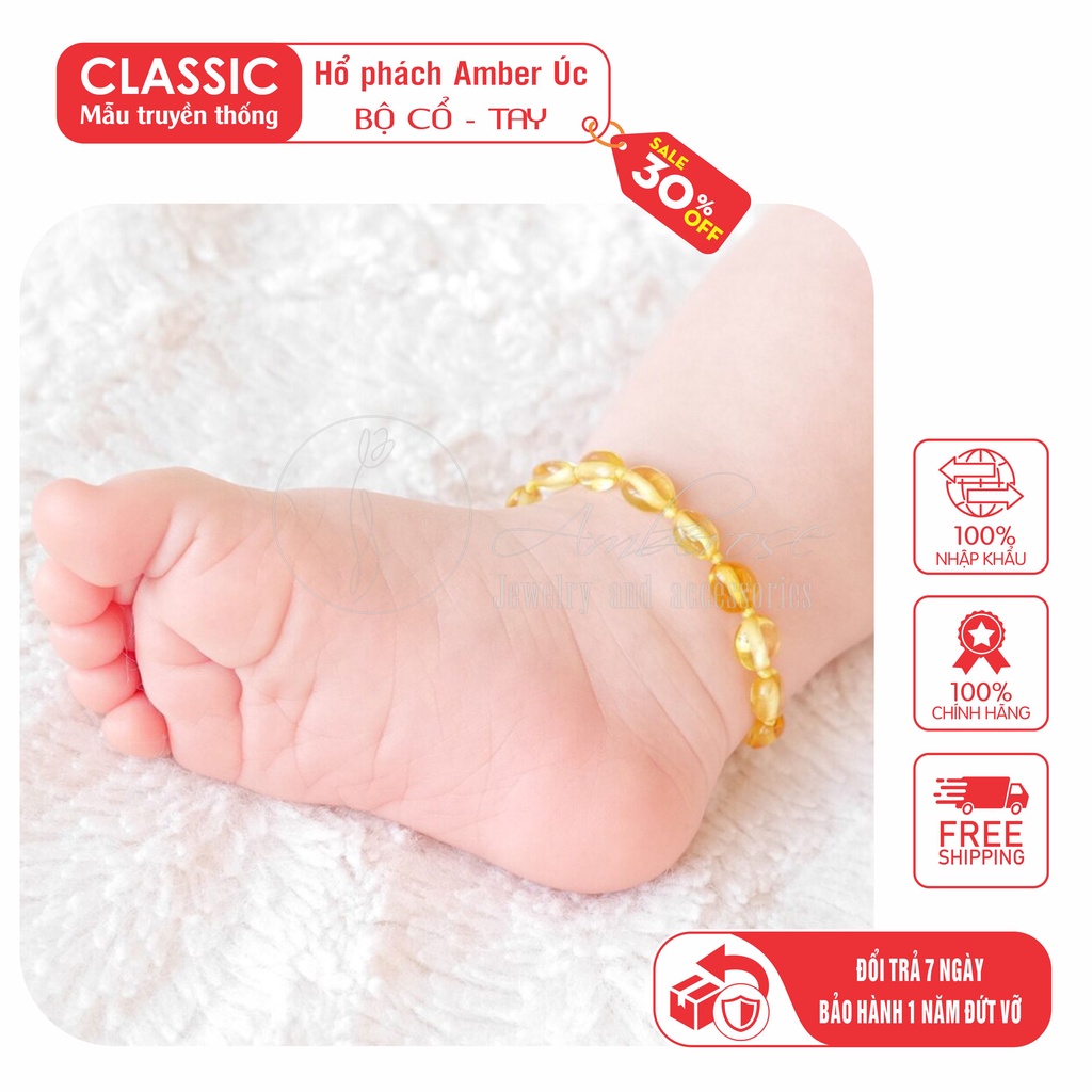 vòng tay Amber Úc size 14-16 cm