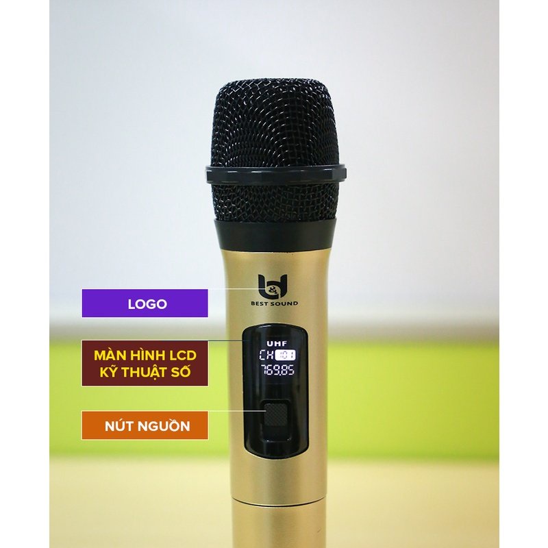 Bộ Micro Không dây Karaoke BEST SOUND W003 |W003A Chính hãng,hút âm, chống hú-Chuyên dùng cho amply, loa kéo- AnPhuStore