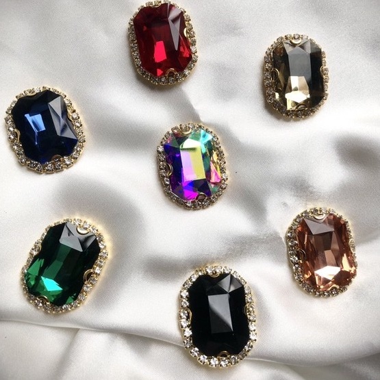 Viên Pha LêViền Đá Làm Trang Sức Thủ Công 18x25mm