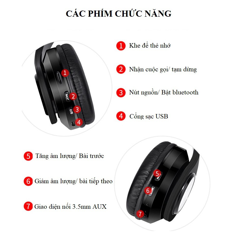 Tai Nghe Chụp Tai ❤️FREESHIP❤️ Tai Nghe Bluetooth Âm Thanh Sống Động - Tai nghe Không Dây HZ-10 Dung Lượng Pin Lớn