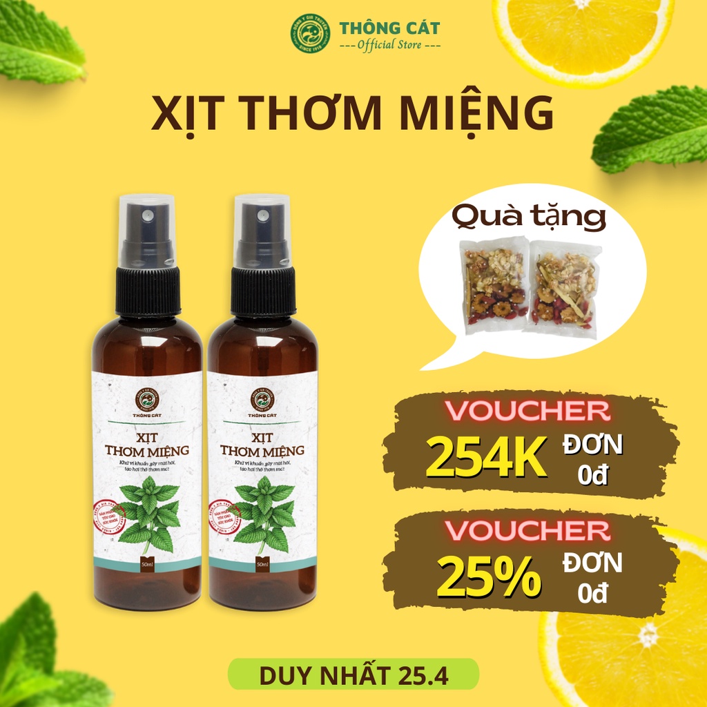 Xịt thơm miệng thảo dược Thông Cát giúp khử mùi hôi miệng, xịt họng, hơi thở thơm mát, đem lại tự tin trong giao tiếp