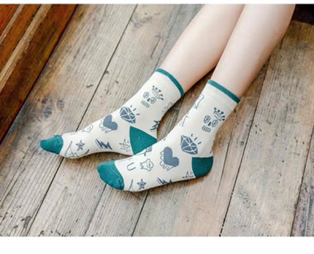 Vớ tất cao cổ họa tiết hàng Quảng Châu