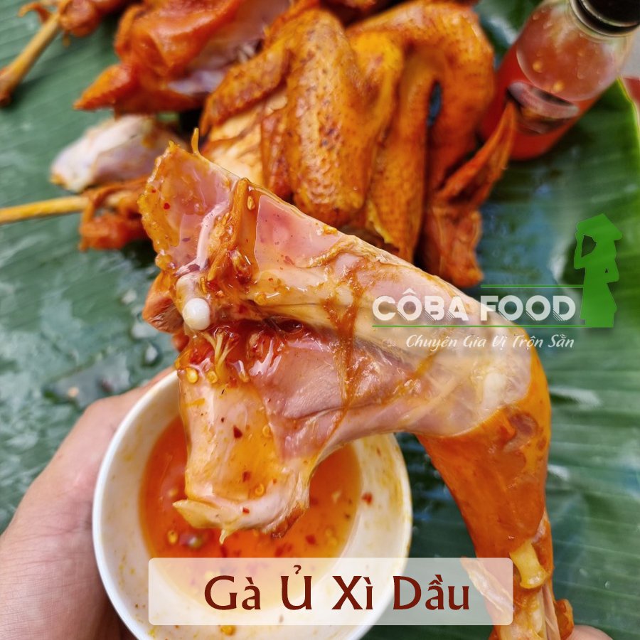Gia vị gà ủ xì dầu thảo mộc 1 sét kèm 1 chai sốt thái 100ml