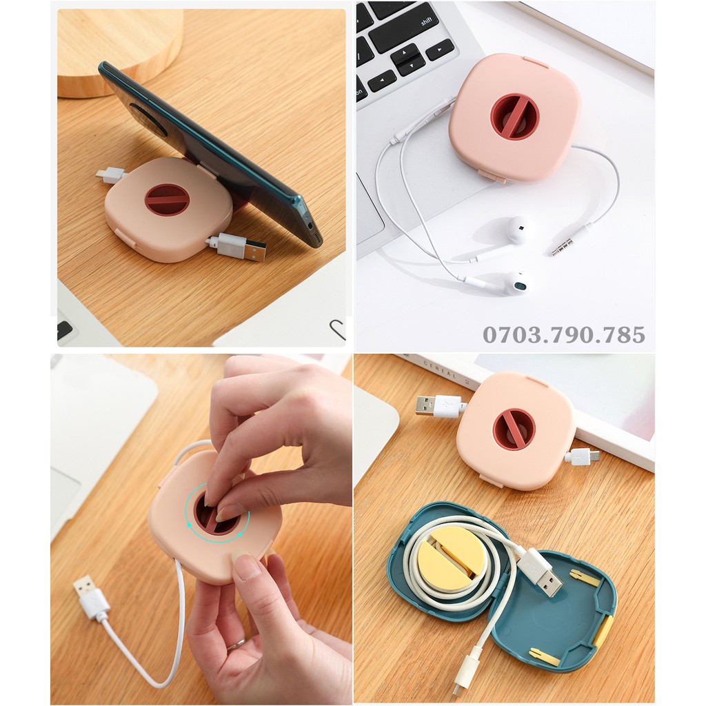 Dụng cụ quấn giữ dây cáp sạc/ tai nghe gọn gàng tiện lợi | BigBuy360 - bigbuy360.vn