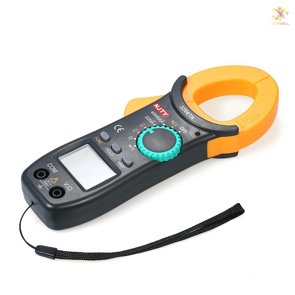 E&amp;T NJTY Digital Clamp Meter 2000 Counts Auto Range Multimeter with NCV Test AC/DC Voltage AC Curren