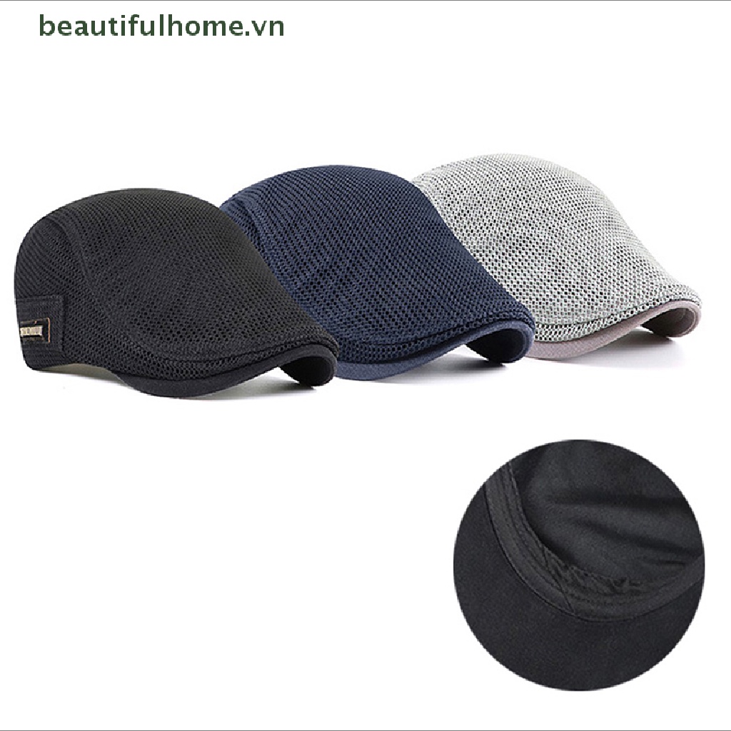 [beautifulhome] Mũ Nồi Beret Phối Lưới Thoáng Khí Cho Nam [beauty]