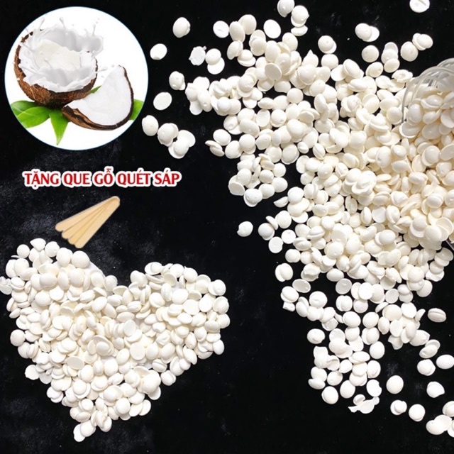 Sáp wax lông nóng sữa dừa LIDDY 100g siêu bám lông siêu thơm tặng kèm que gỗ