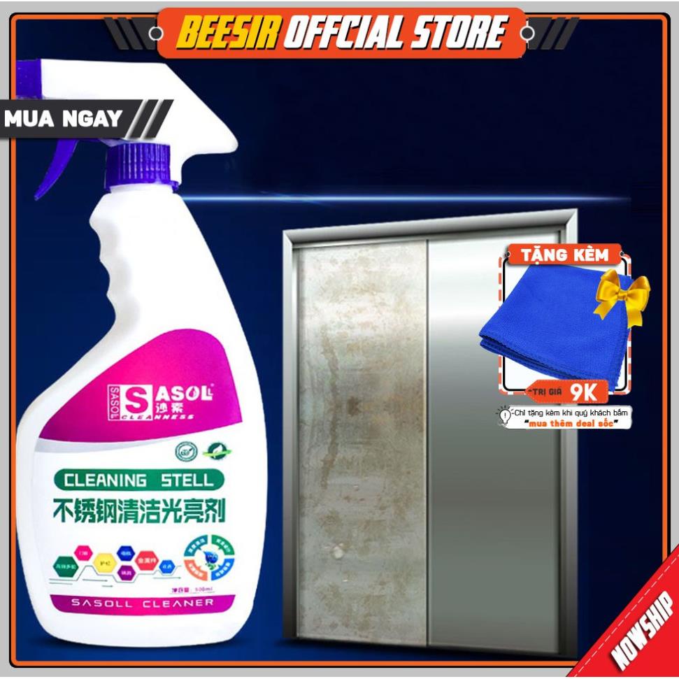 Dung Dịch Làm Sạch, Tẩy Rửa Và Đánh Bóng Bề Mặt Inox Thang Máy Cao Cấp 500ml BEESIR