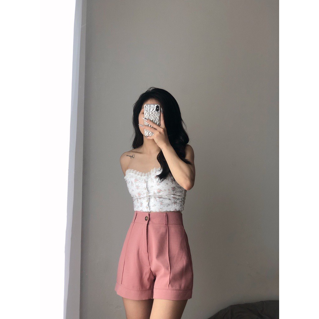 Quần short đùi nữ cạp cao nhiều màu chất gấm ô cao cấp phong cách sang chảnh cá tính trẻ trung năng động QS08