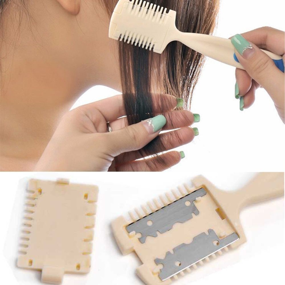 Lược nhựa gắn lưỡi lam cắt tóc tiện lợi