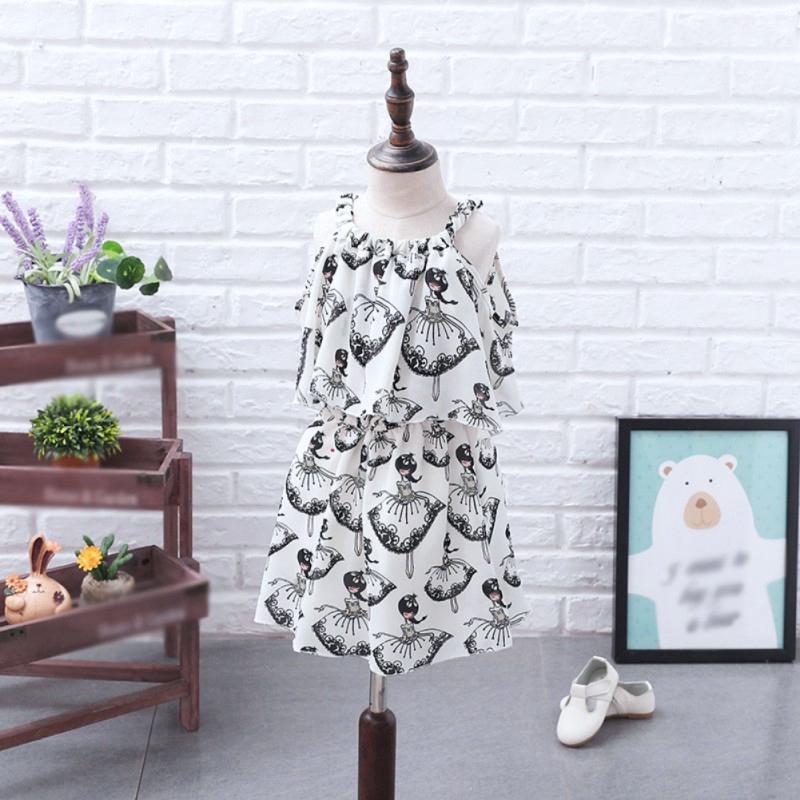 Đầm chiffon in hoa cho bé gái 4-13 tuổi