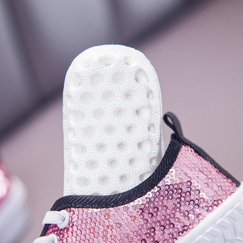 Giày thể thao thắt dây trang trí kim tuyến phong cách Hàn Quốc cho bé