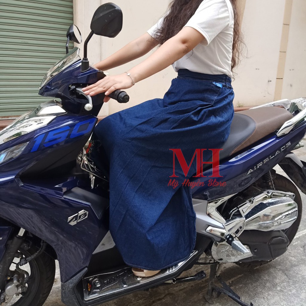 [ Ảnh tự chụp ] Váy Chống Nắng Big Size Chất Liệu Jean Trơn Cao Cấp Có Chân Váy Dài Và Nút Bấm Kim Loại Chắc Chắn | BigBuy360 - bigbuy360.vn