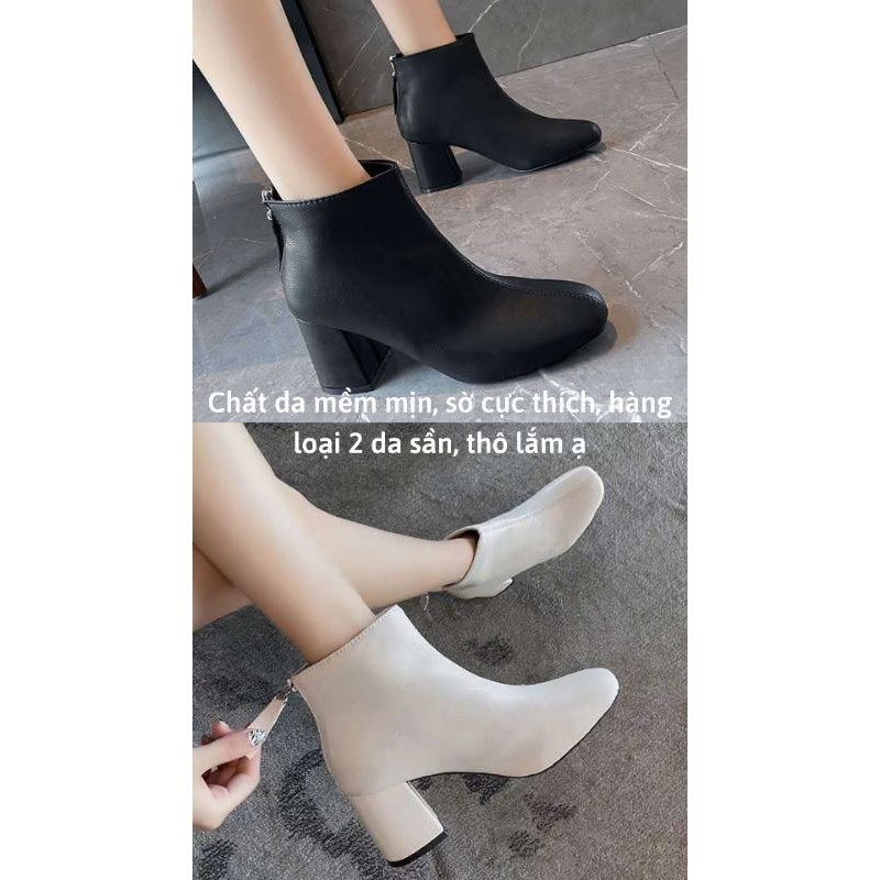 Bốt Nữ Hàn Quốc 5cm Cổ Cao AAA Da Mềm Kiểu Dáng Trẻ Trung | BigBuy360 - bigbuy360.vn