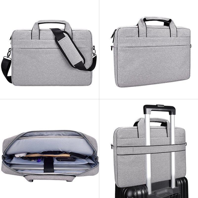 Cặp đựng Laptop, túi chống sốc nhiều ngăn, chống nước, có tay xách và quai mang 15.6, 14.1,13.3 inch DJ01