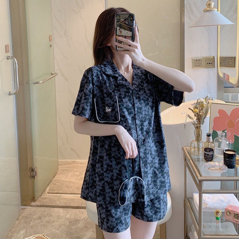 Bộ Đồ Ngủ Pijama Ngắn Tay Họa Tiết Hoạt Hình Phong Cách Hàn Quốc Cho Nữ | BigBuy360 - bigbuy360.vn