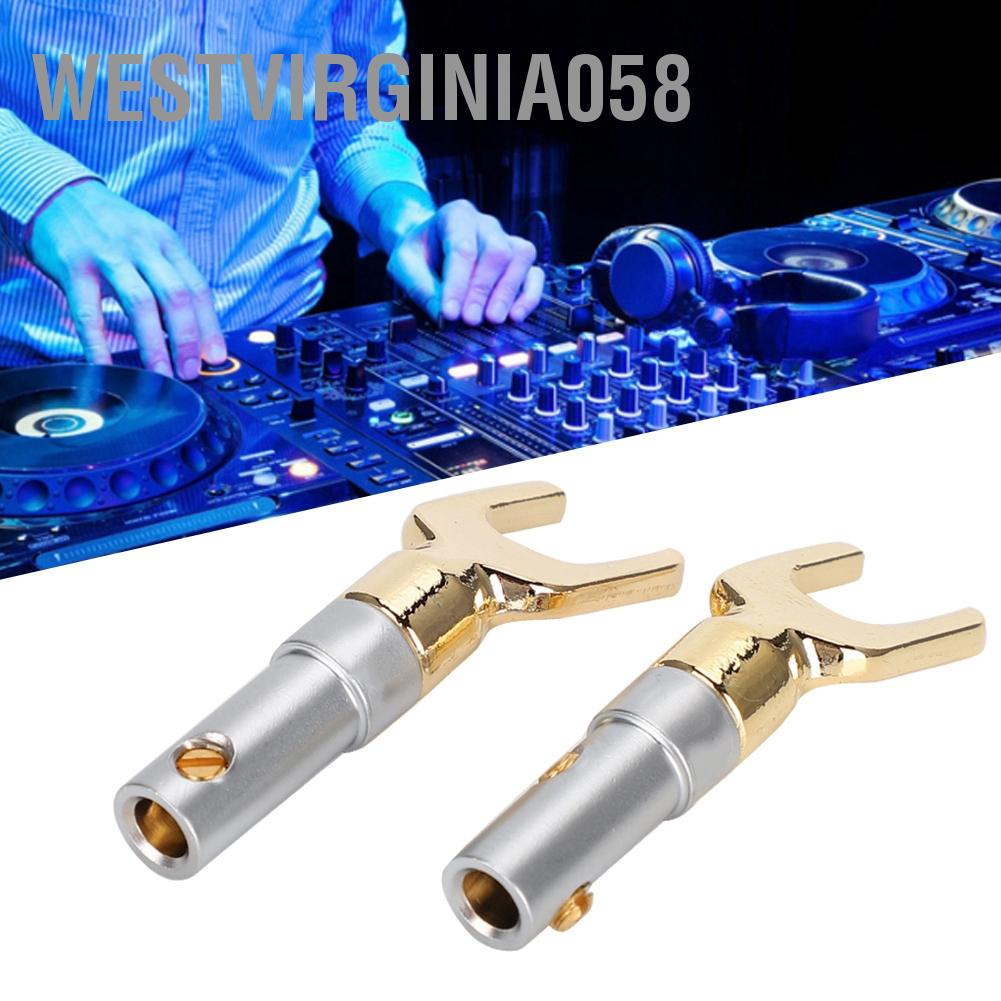 Có thể bán buôn 2 cái U Spade Loa Cắm Âm thanh Vít Ngã ba Đầu nối Giắc cắm Bộ chuyển đổi Đồng nguyên chất mạ vàng Hàng giao ngayWestvirginia058