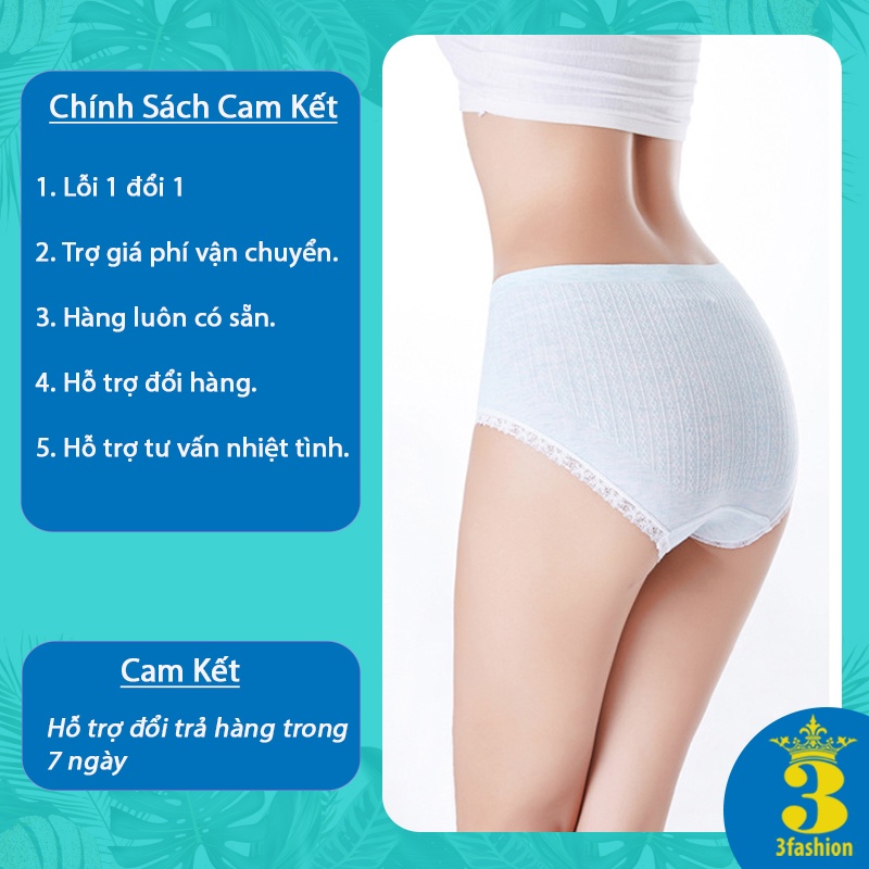 Quần Lót Nữ Cotton Viền Ren, quần lót nữ cotton kháng khuẩn thoáng mát gân tăm U01