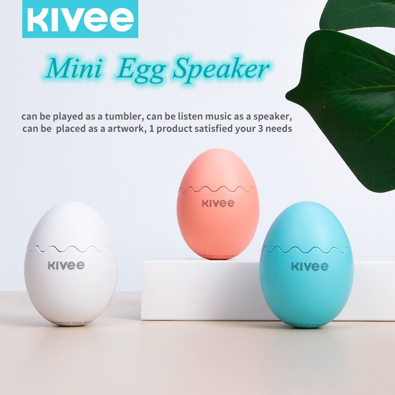 Loa bluetooth mini Kivee thiết kế hình quả trứng phạm vi kết nối lên đến 10m