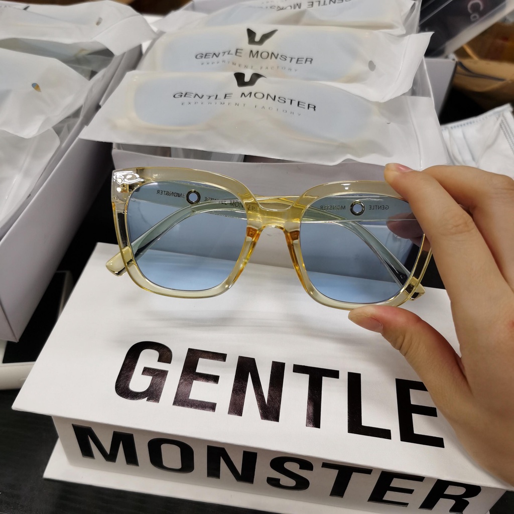 Gm &amp; JENNIE JENTLE HOME Series - KUKU YC1 Kính Râm Acetate Vàng Hình Vuông Màu Vàng