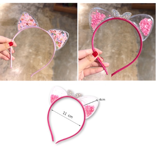 Cài tóc kim sa, bờm tóc hình tai mèo cho bé