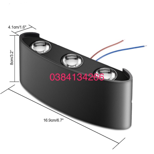 ĐÈN HẮT TƯỜNG 2 đầu 6tia 6W
