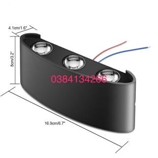 [Rẻ- nhất-shopee] ĐÈN HẮT TƯỜNG 2 đầu 6tia 6W