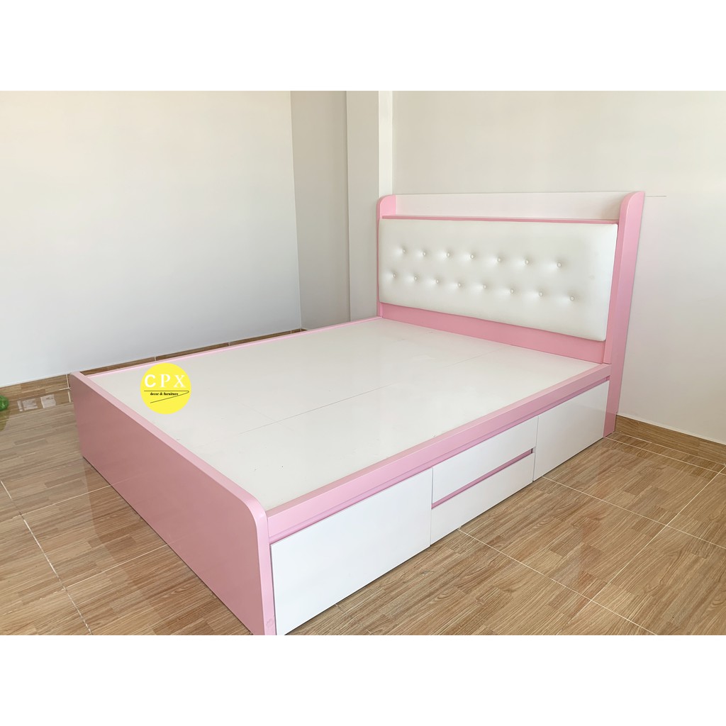 Giường ngủ bọc nệm 4 hộc kéo gỗ cn MDF sơn 2K CPX-G02 ( 160x200 cm ) | BigBuy360 - bigbuy360.vn