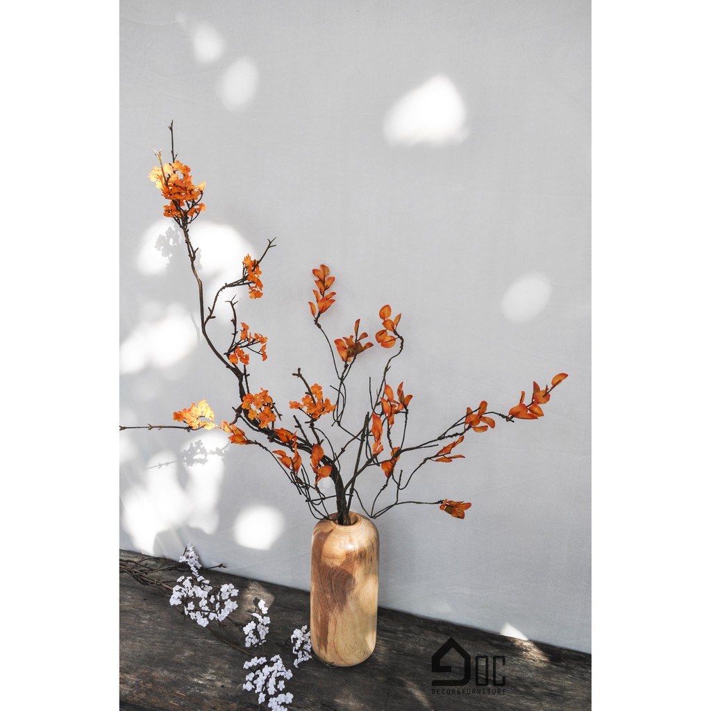 Cành Hoa Giả Đào Tuyết Đẹp Trang Trí, Decor Phòng Khách, Nhà Hàng, Quán Coffee