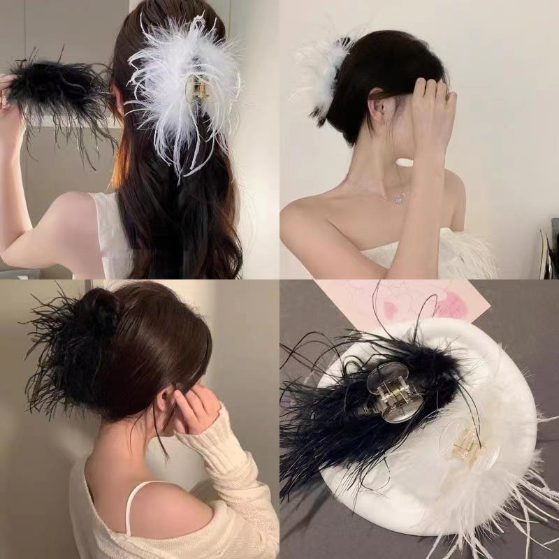 Kẹp Tóc Hình Lông Đà Điểu Thời Trang