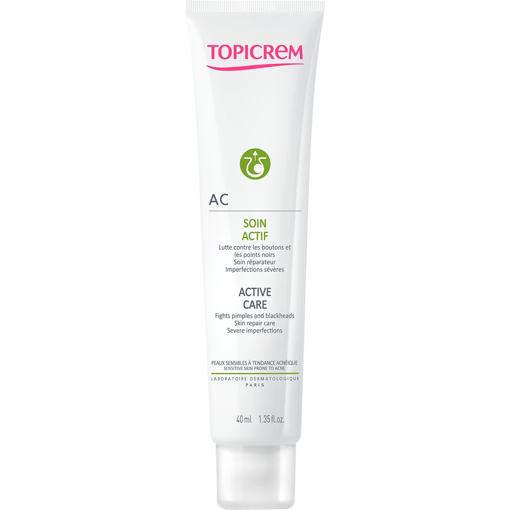 TOPICREM AC Active care 40ml - Nhũ Tương làm giảm mụn và dưỡng ẩm giúp làm êm dịu và mềm mịn da