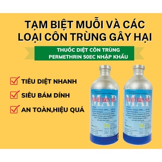 Thuốc diệt muỗi permethrin 50ec chai nhôm,diệt côn trùng,lăng quăng,mối,kiến tận gốc dung tích 1000ml