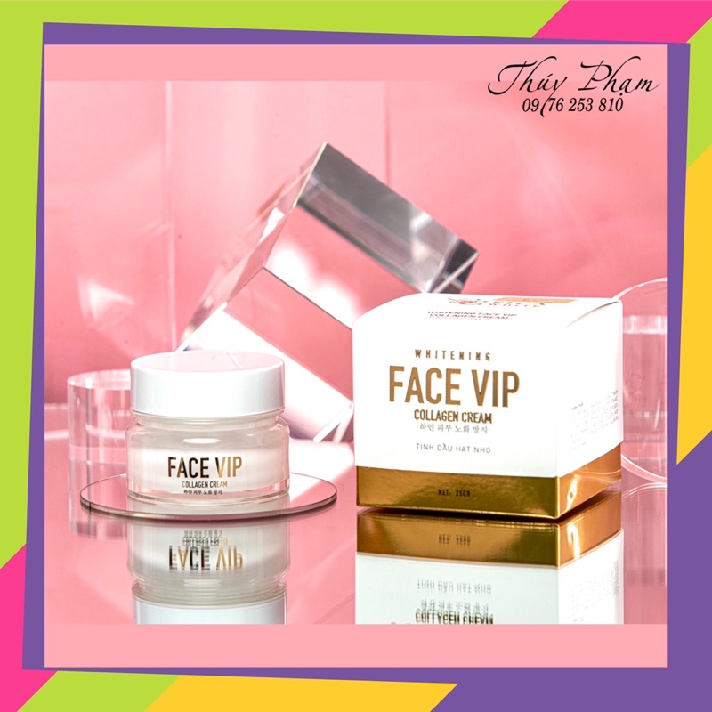 [FREE SHIP] FACE VIP COLLAGEN SICA, GACE VIP TINH DẦU HẠT NHO, KEM FACE VIP SICA