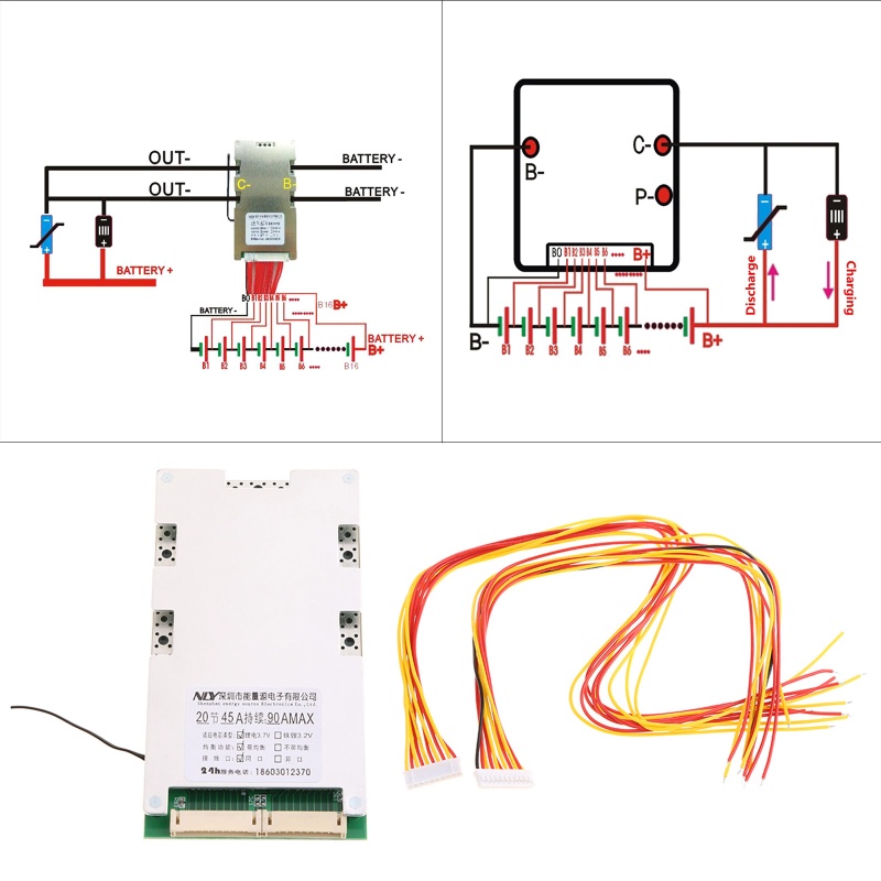 Bảng Mạch Bảo Vệ kiss 20S 72V Li-ion Cell 18650