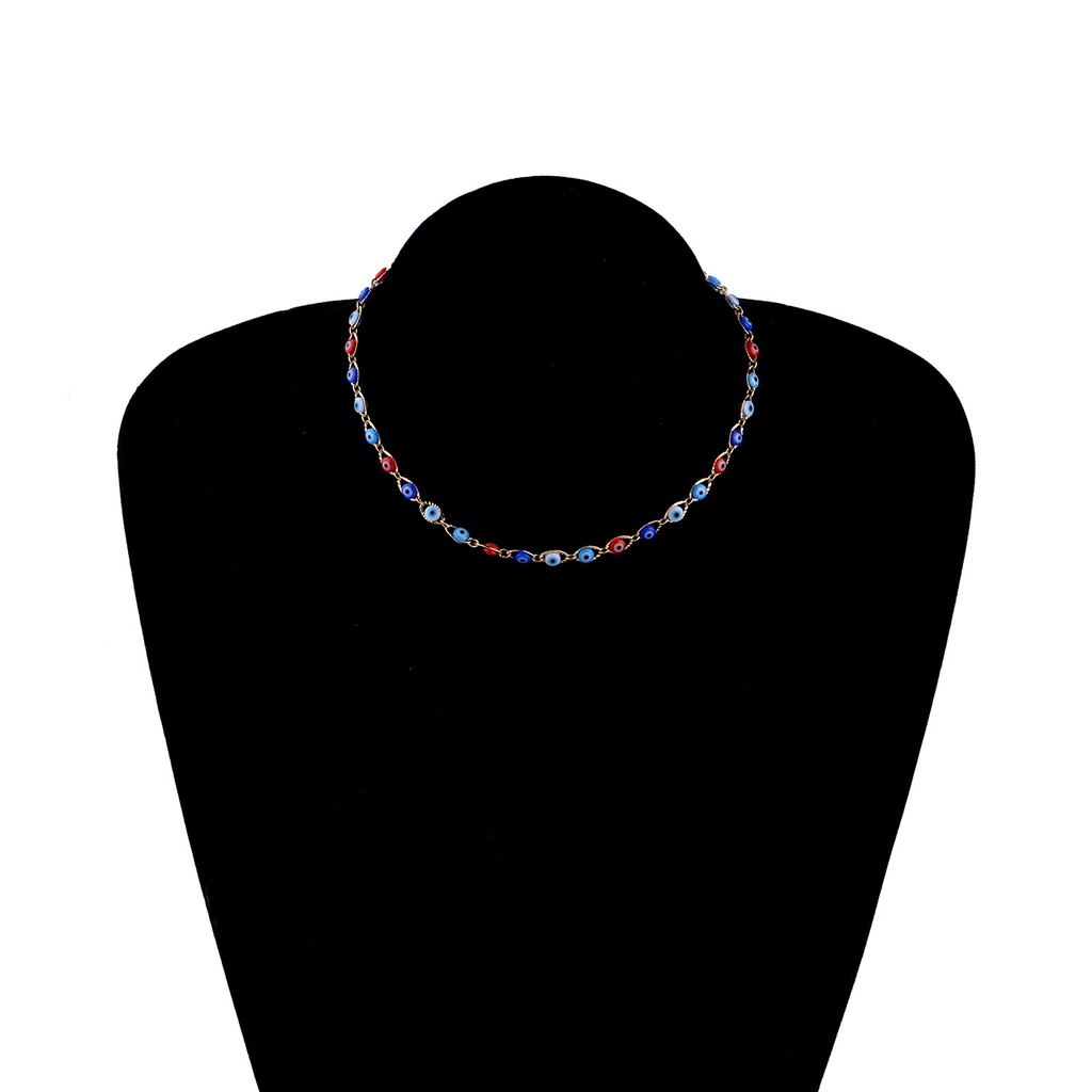 (0283) Vòng Cổ Choker Mắt Màu Cổ Đại Tinh Tế Phong Cách Retro Hàn Quốc