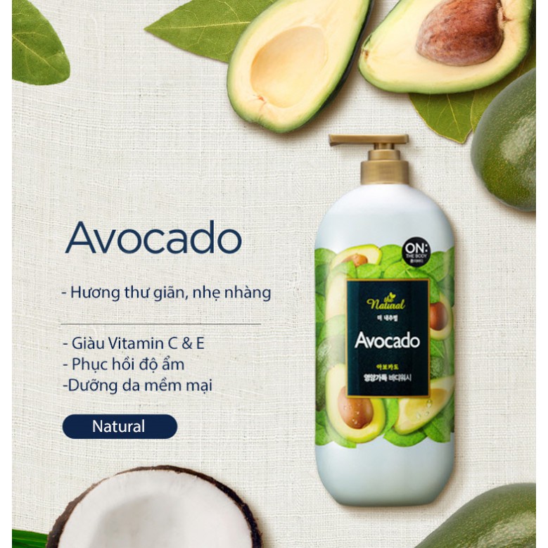 Sữa tắm On: The Body the Natural Avocado 500g - Hương Bơ