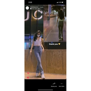quần jeans ống loe lai 3phân