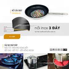 Chảo rán xào nấu , chảo inox 3 đáy FIVESTAR 30cm