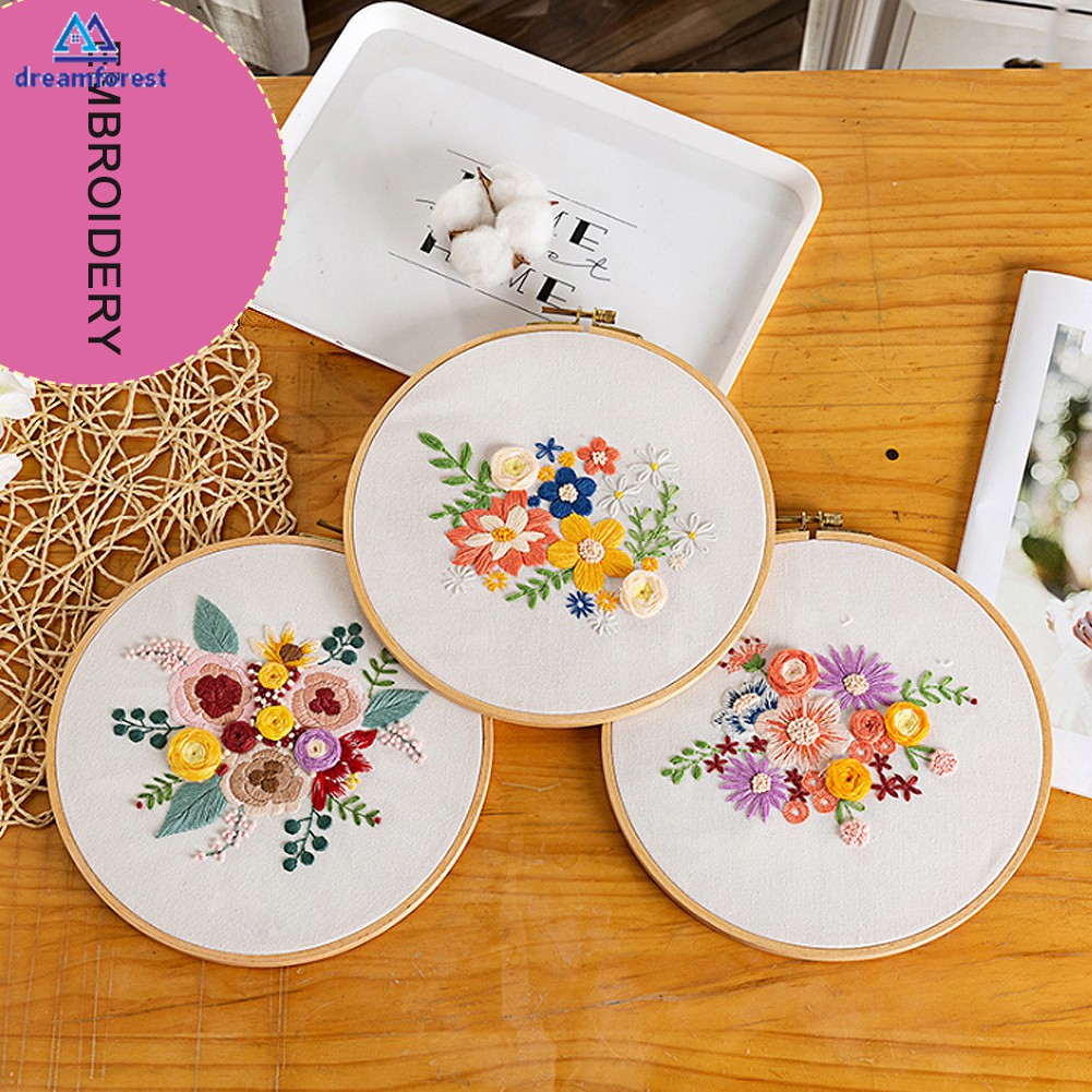 Set tranh thêu chữ thập DIY họa tiết hoa độc đáo