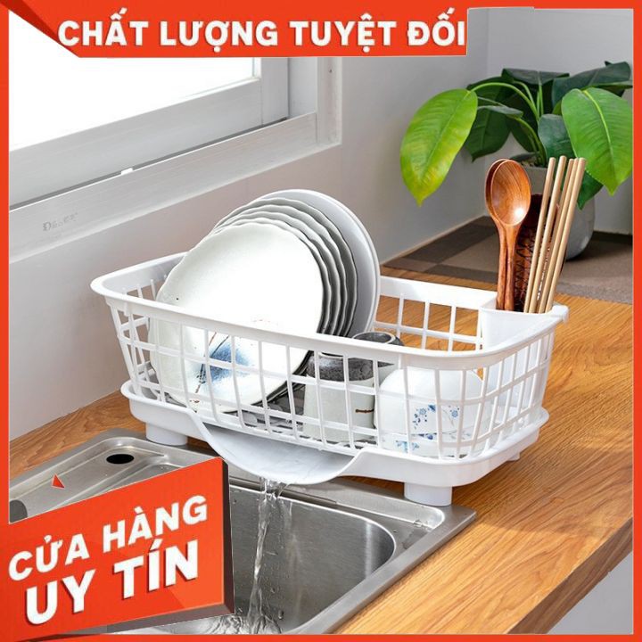 [FLASH SALE] RỔ ÚP CHÉN BÁT CÓ KHAY THOÁT NƯỚC CHUẦN HÀNG XUẤT XỊN - RỔ NHỰA ĐỰNG CHÉN DĨA, ĐŨA MUỖNG CÓ KHAY THOÁT NƯỚ